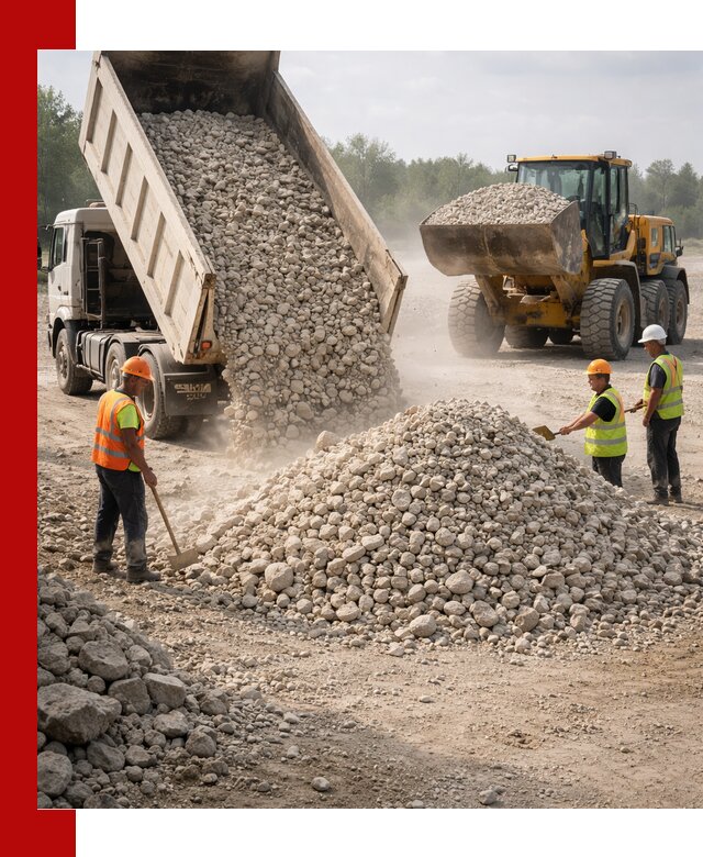 Доставка известнякового щебня фр. 40-70 в Прокопьевске