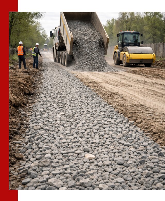 Доставка щебня для отсыпки дорог в Прокопьевске высокого качества