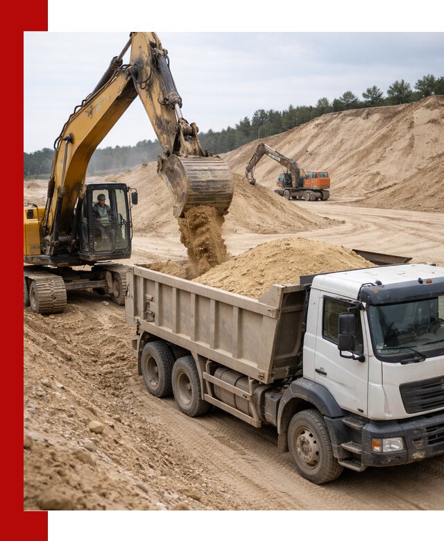 Доставка карьерного песка с самосвалами и разгрузкой в Прокопьевске