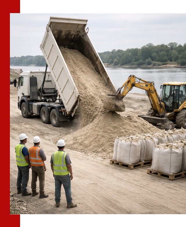 Доставка речного песка в Прокопьевске самосвалами и погрузкой