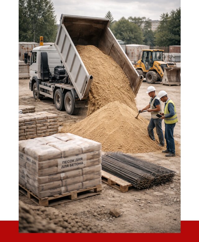 Песок для бетона в Прокопьевске от 2584 р. с доставкой, ПРОНЕРУДПрк