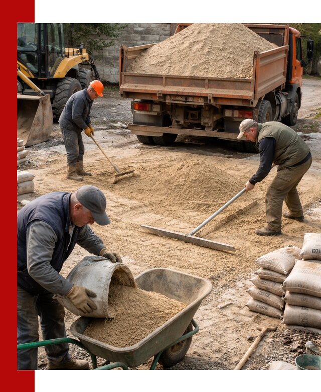 Поставка песка для стяжки в Прокопьевске с быстрой доставкой