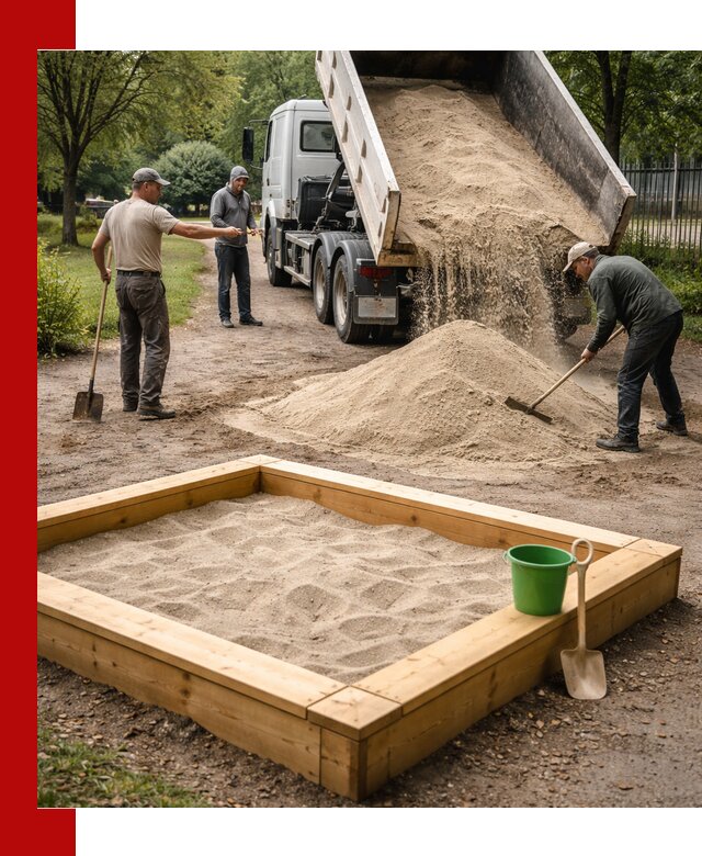 Песок для песочницы с доставкой в Прокопьевске недорого и чистый
