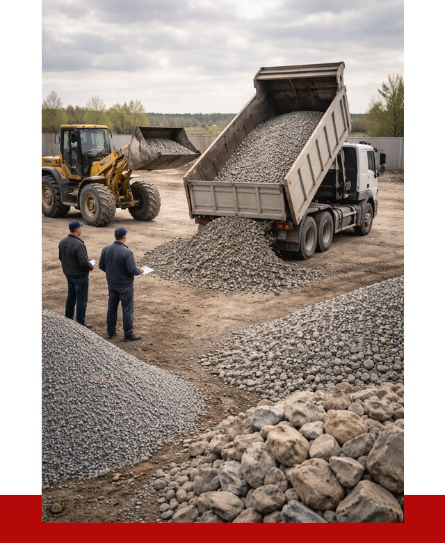 Гравий и камень с доставкой в Прокопьевске от 4342 р. - ПРОНЕРУДПрк