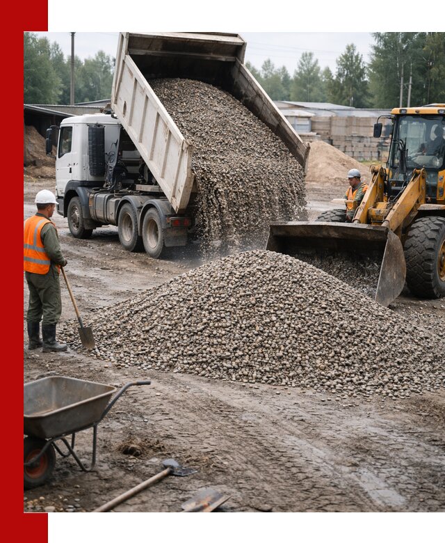 Мытый гравий с доставкой в Прокопьевске от карьера до участка