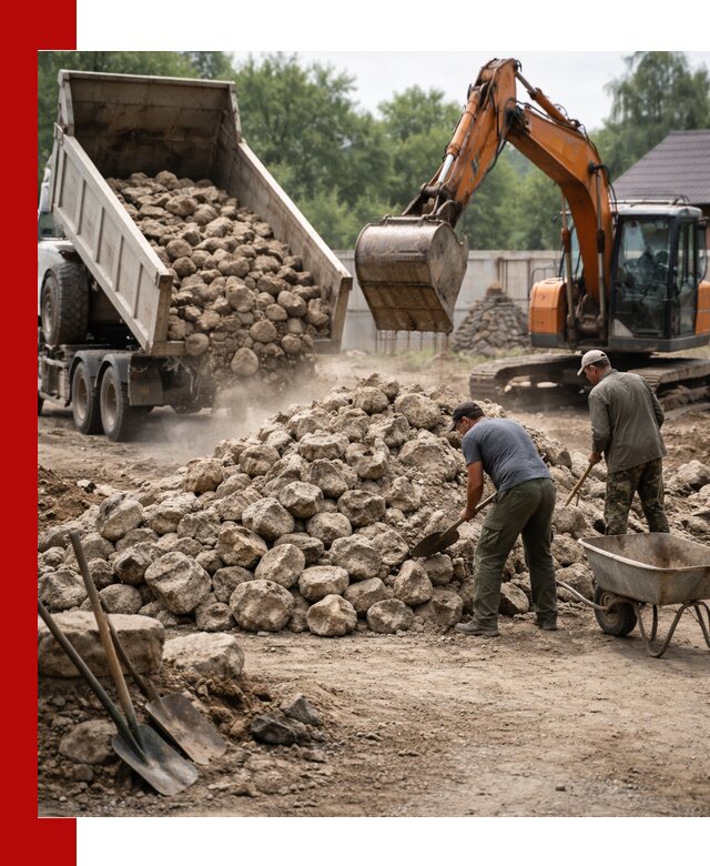 Доставка и разгрузка бутового камня в Прокопьевске