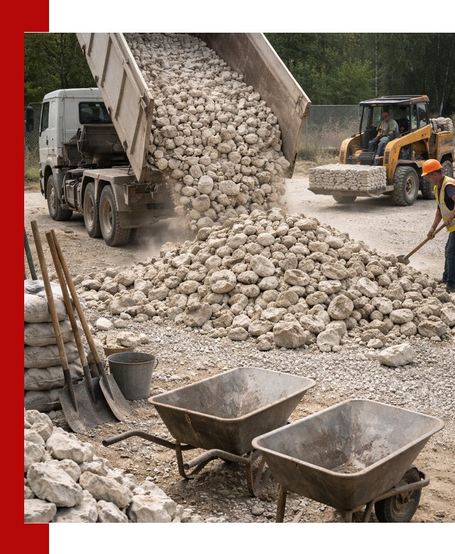 Доставка и продажа бутового известнякового камня в Прокопьевске