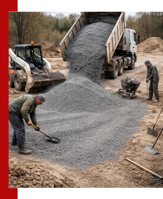 Отсев для подсыпки в Прокопьевске — доставка и подсыпка на участок