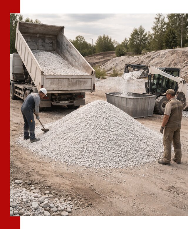 Доставка и продажа белой мраморной крошки в Прокопьевске