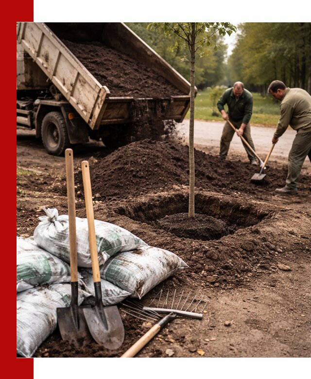 Грунт для посадки деревьев в Прокопьевске — доставка и подготовка почвы