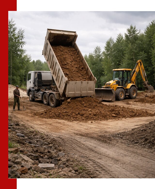 Доставка суглинка самосвалами в Прокопьевске подсыпка и планировка
