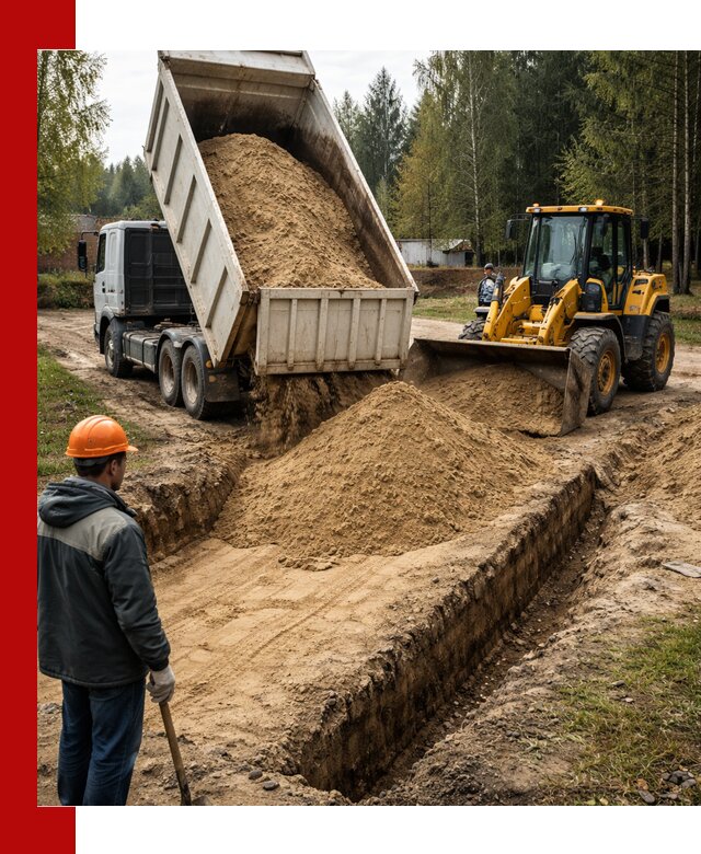Доставка песчаного грунта в Прокопьевске для строительных работ
