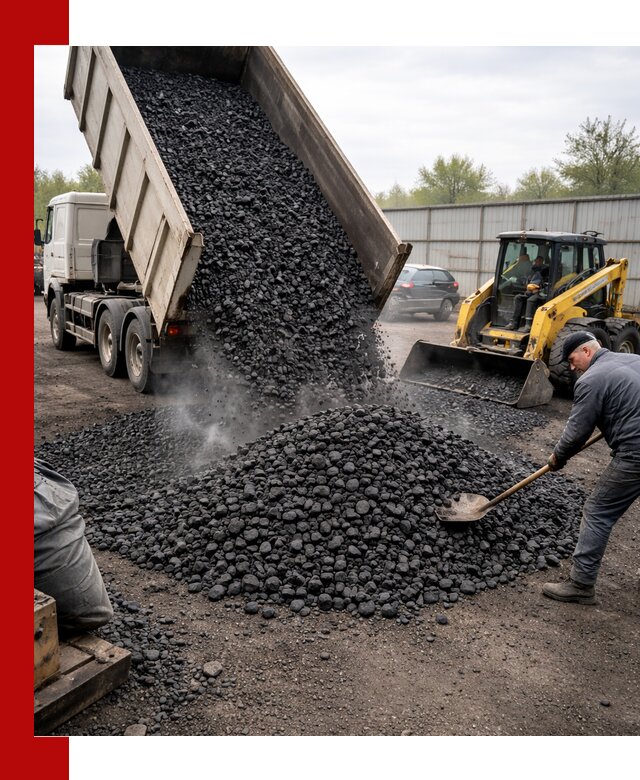 Доставка угля орех в Прокопьевске оптом и в розницу