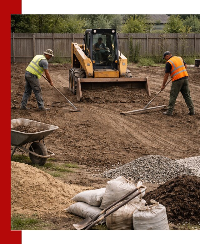 Выравнивание участка под строительство и благоустройство в Прокопьевске