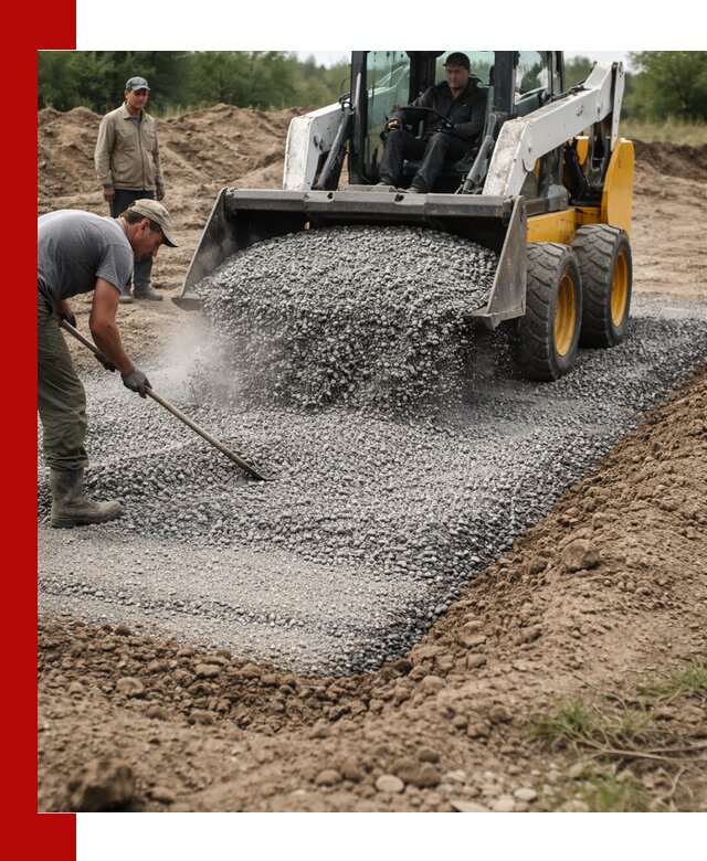 Устройство щебеночной подушки в Прокопьевске для дорог и фундаментов